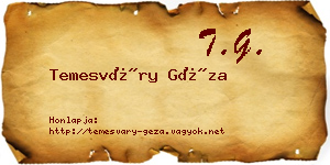 Temesváry Géza névjegykártya